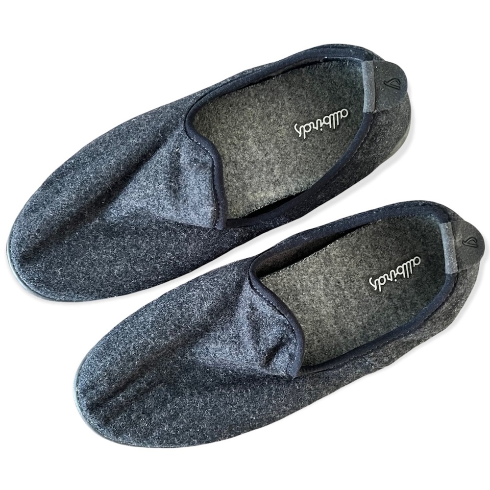 Allbirds Wool Lounger Slip On Comfort Shoe Merino 8 Charcoal W/ Black Sole
